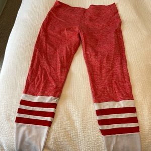 Bombshell red and white sock leggings
